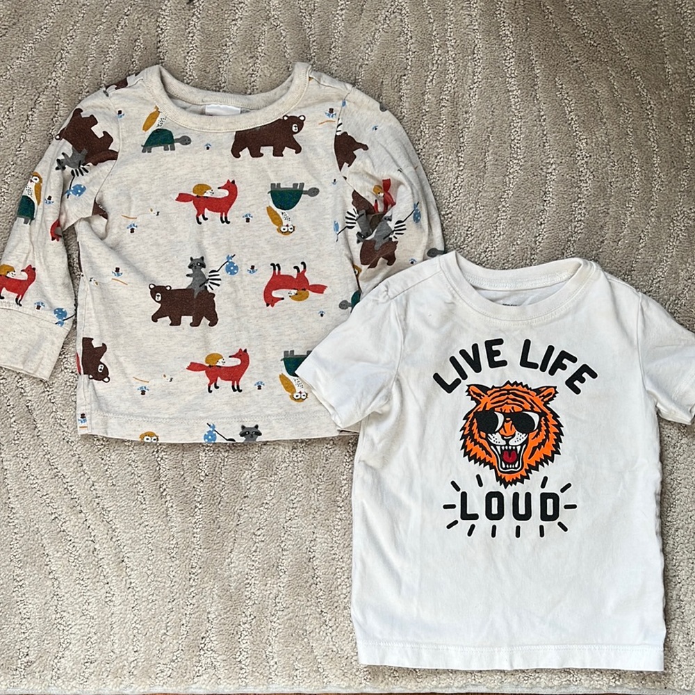 Hanna Andersson Oshkosh Animal Shirt Lot Live Life Loud Tiger Sunglasses